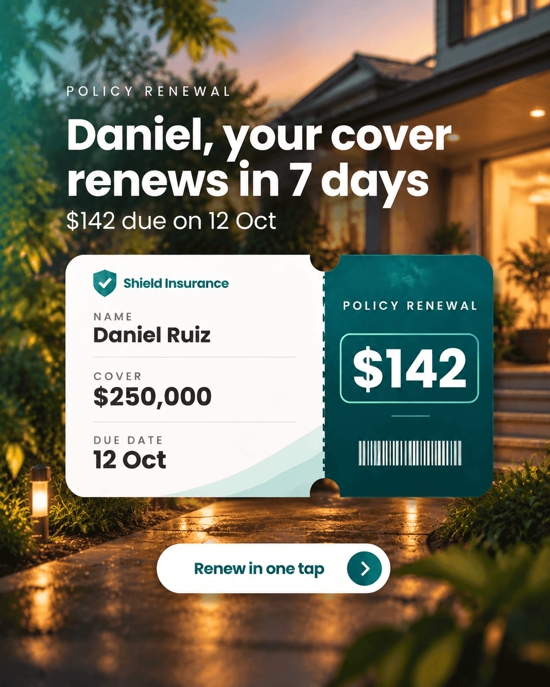 Policy renewal reminder