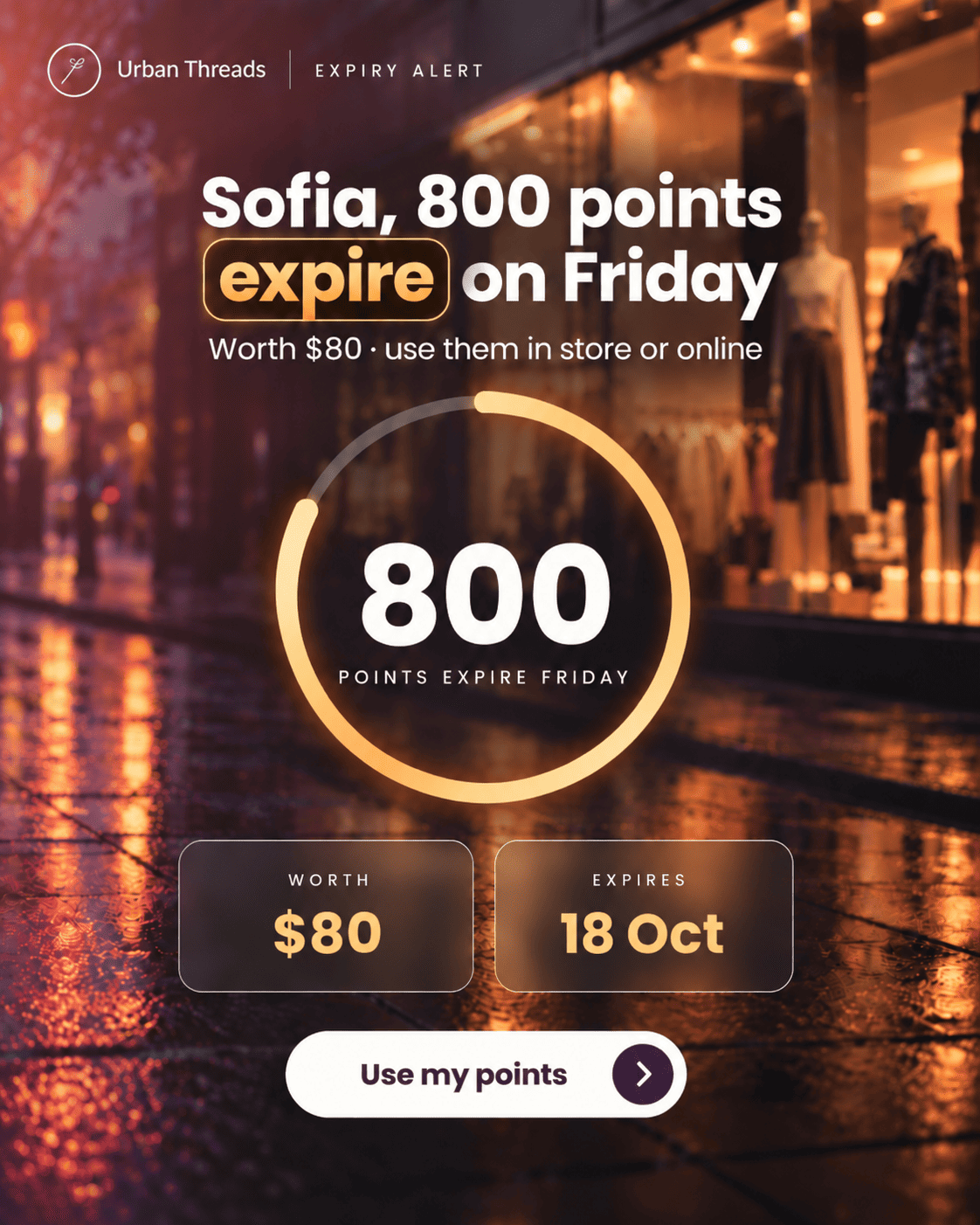 Expiry alert: Emily, 800 points expire Friday